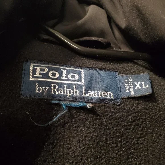Vintage Polo Ralph Lauren Men's Black  Zip Away Hood Windbreaker Jacket XL - Picture 3 of 9